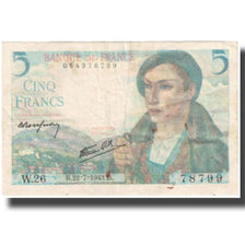 Francia, 5 Francs, Berger, 1943, 1943-07-22, MBC, Fayette:05.02, KM:98a