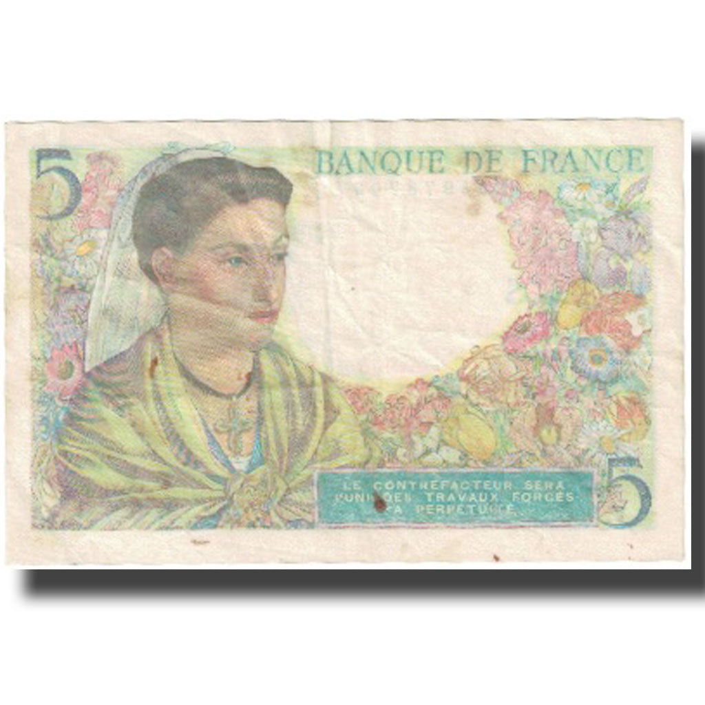 Francia, 5 Francs, Berger, 1943, 1943-07-22, MBC, Fayette:05.02, KM:98a