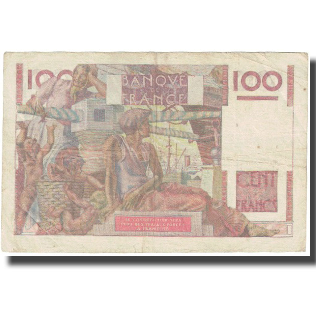 France, 100 Francs, Jeune Paysan, 1951, 1951-09-06, VF(20-25), Fayette:28.29