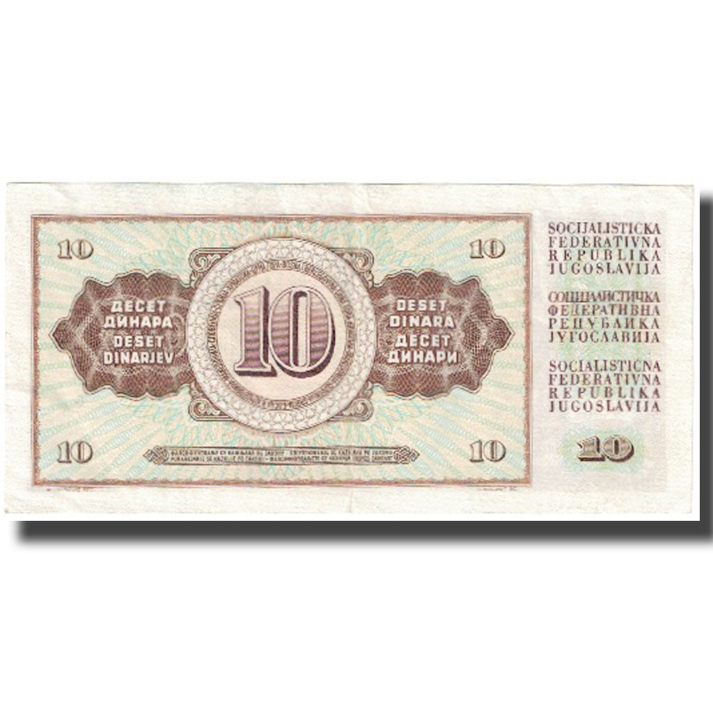 Banconote, Iugoslavia, 10 Dinara, 1968, 1968-05-01, KM:82b, FDS