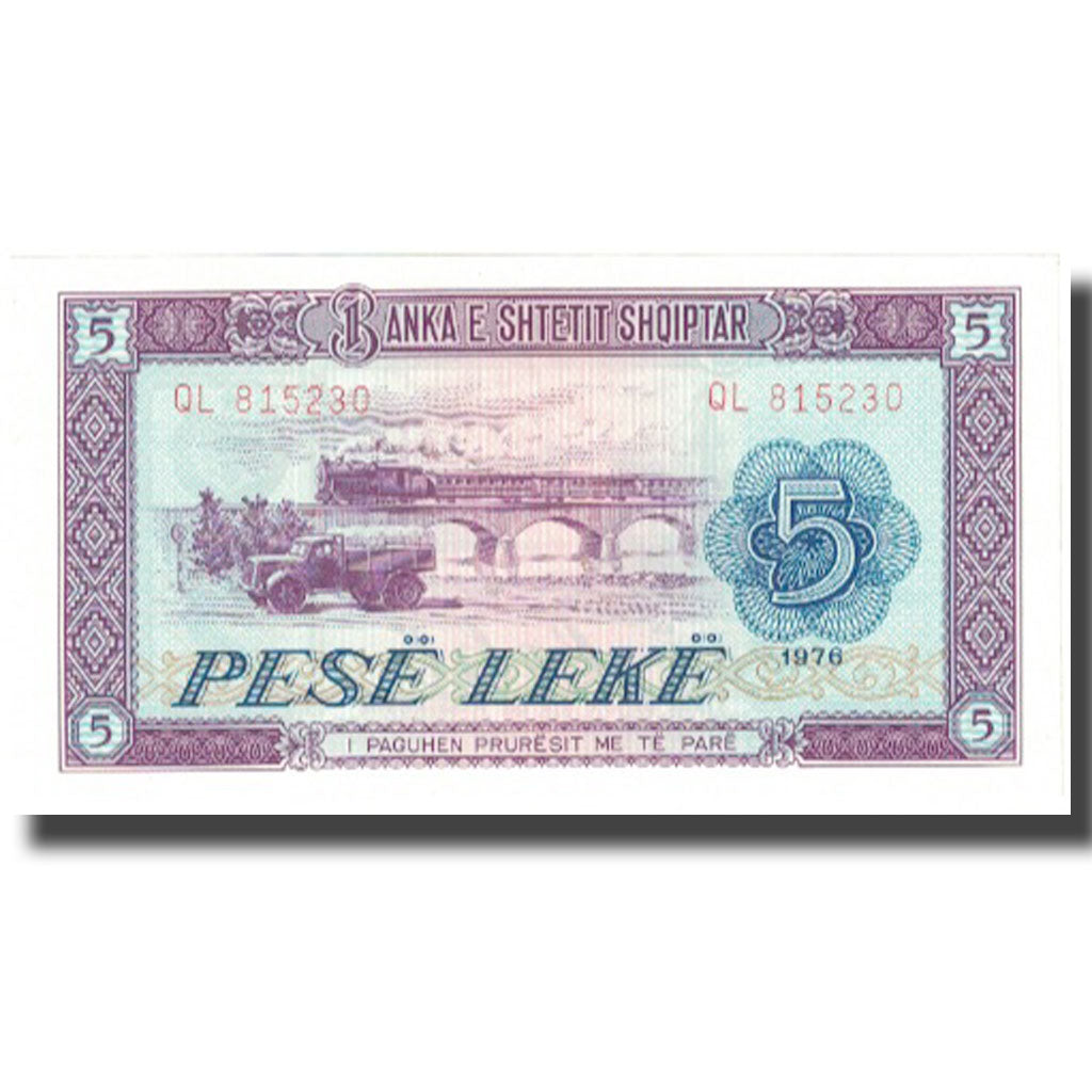 Banconote, Albania, 5 Lekë, Undated (1976), KM:42a, FDS