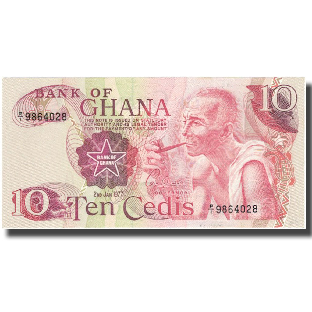 Billet, Ghana, 10 Cedis, 1977, 1977-01-02, KM:16e, NEUF