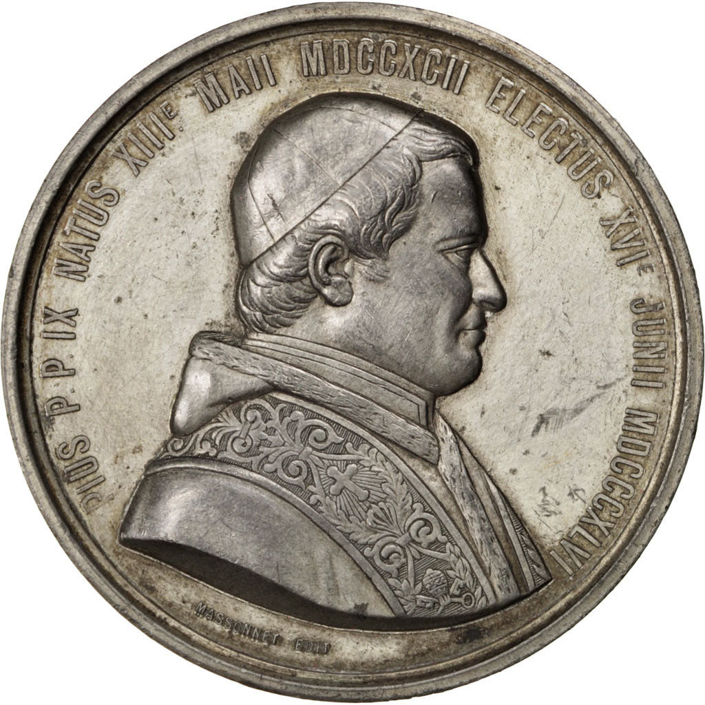 Vatican, Religions & beliefs, Medal, 1859, AU(50-53), Tin, 50, 39.20