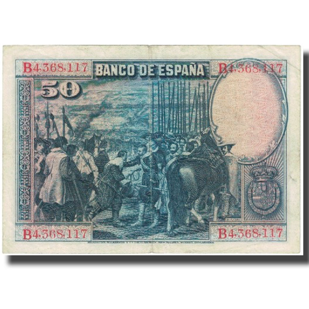 Banknote, Spain, 50 Pesetas, 1928, 1928-08-15, KM:75a, EF(40-45)
