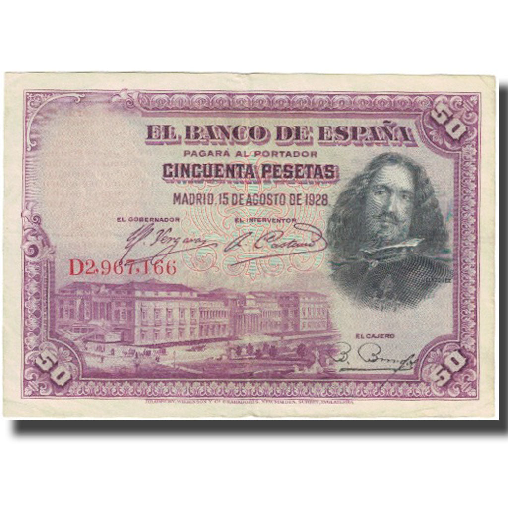 Geldschein, Spanien, 50 Pesetas, 1928, 1928-08-15, KM:75a, SS