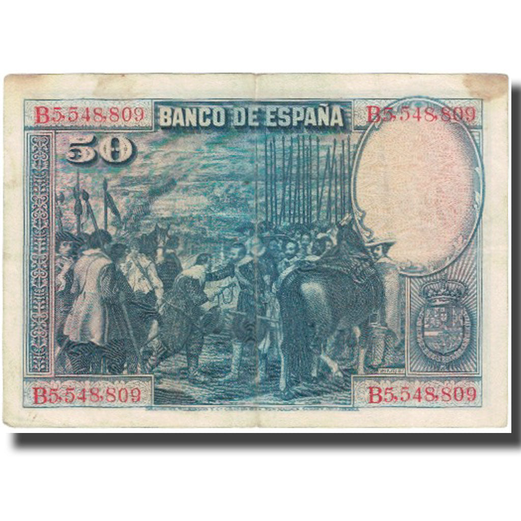 Geldschein, Spanien, 50 Pesetas, 1928, 1928-08-15, KM:75a, S