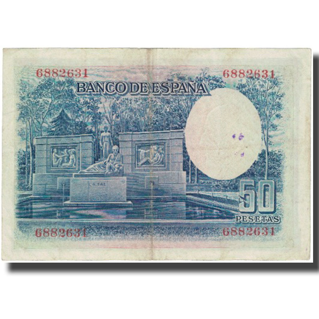 Banknote, Spain, 50 Pesetas, 1935, 1935-07-22, KM:88, VF(20-25)