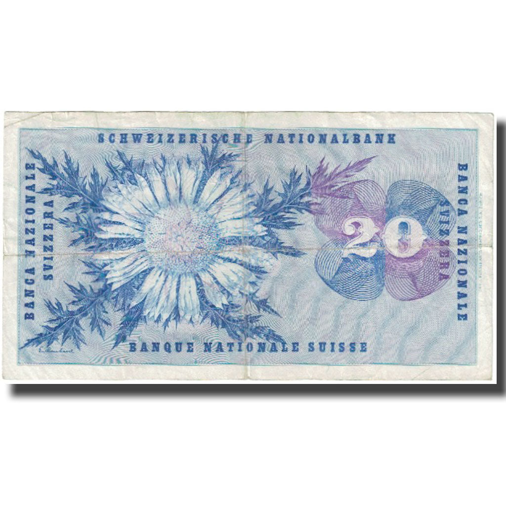 Billet, Suisse, 20 Franken, 1970, 1970-01-05, KM:46r, TB