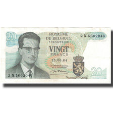 Banknote, Belgium, 20 Francs, 1964, 1964-06-15, KM:138, EF(40-45)