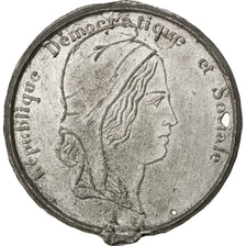 France, Medal, French Second Republic, Politics, Society, War, 1848, TTB+, Tin