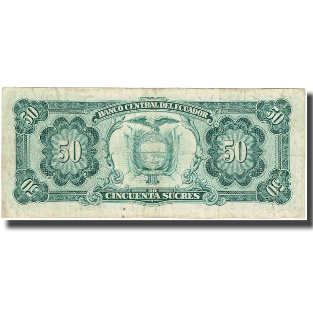 Banknote, Ecuador, 50 Sucres, 1988, 1988-11-22, KM:122a, VF(20-25)