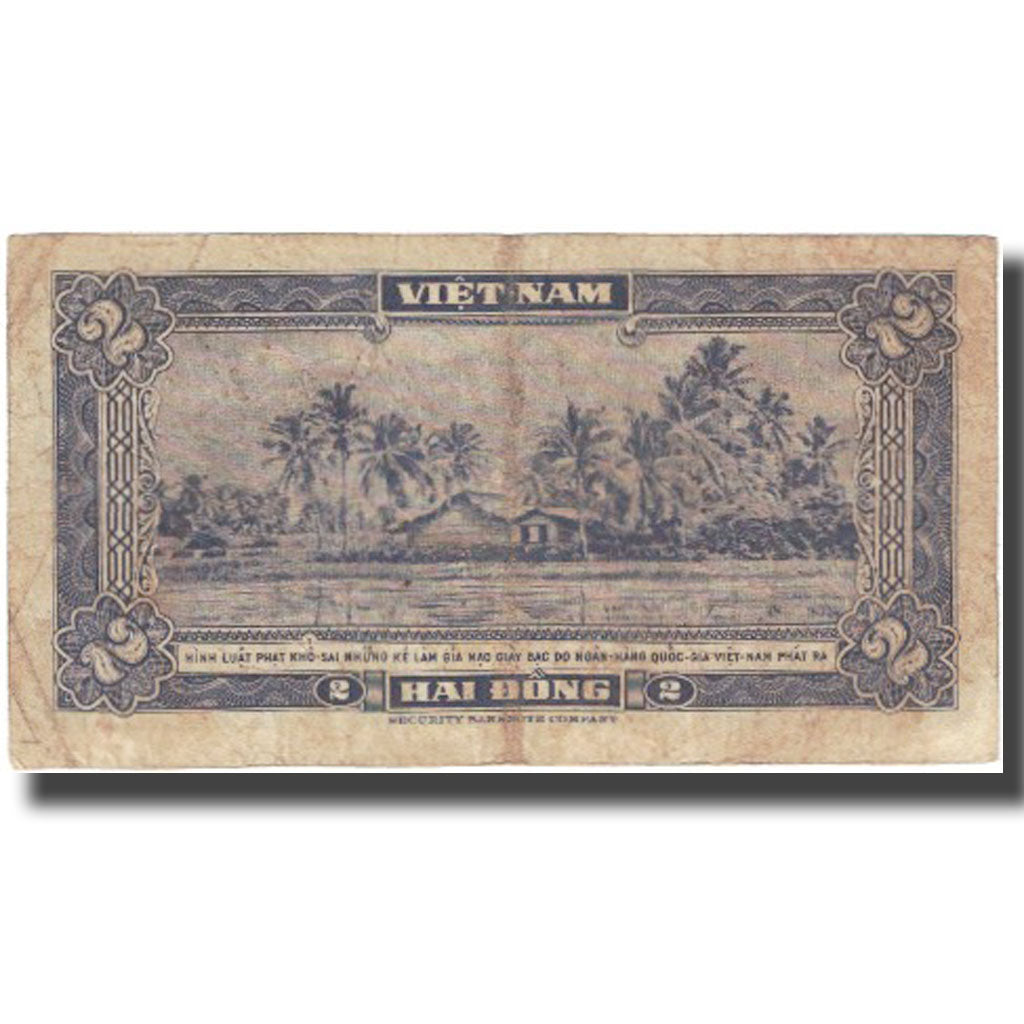 Banknote, South Viet Nam, 2 D<ox>ng, Undated (1955), KM:12a, VG(8-10)