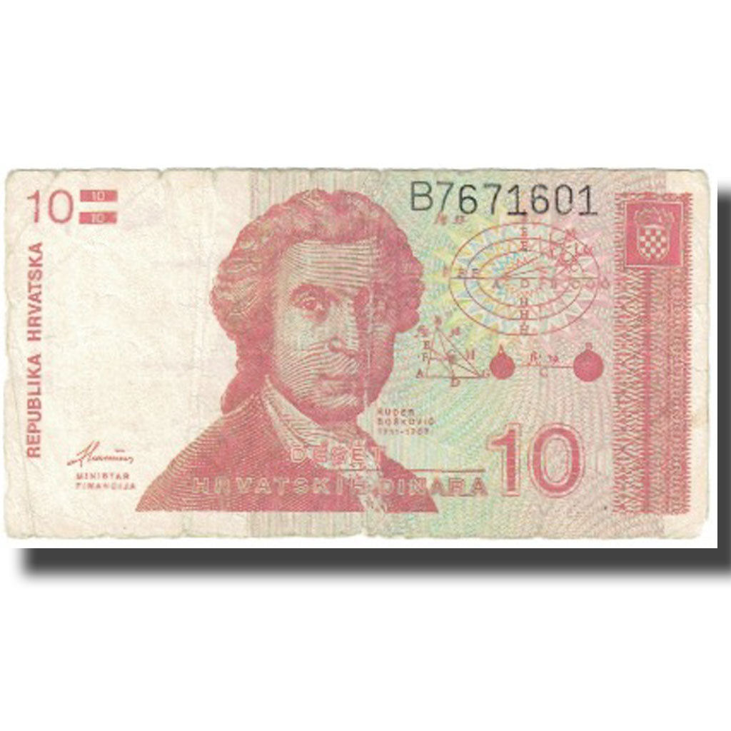 Billet, Croatie, 10 Dinara, Undated (1991), 1991-10-08, KM:18a, TB