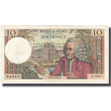Francia, 10 Francs, Voltaire, 1972, 1972-06-01, BB, Fayette:62.57, KM:147d