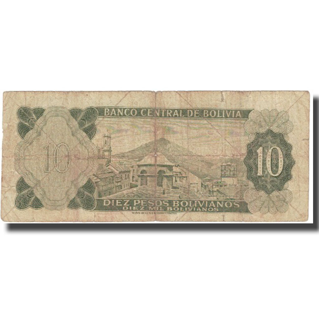 Banknote, Bolivia, 10 Pesos Bolivianos, 1962, 1962-07-13, KM:154a, VG(8-10)
