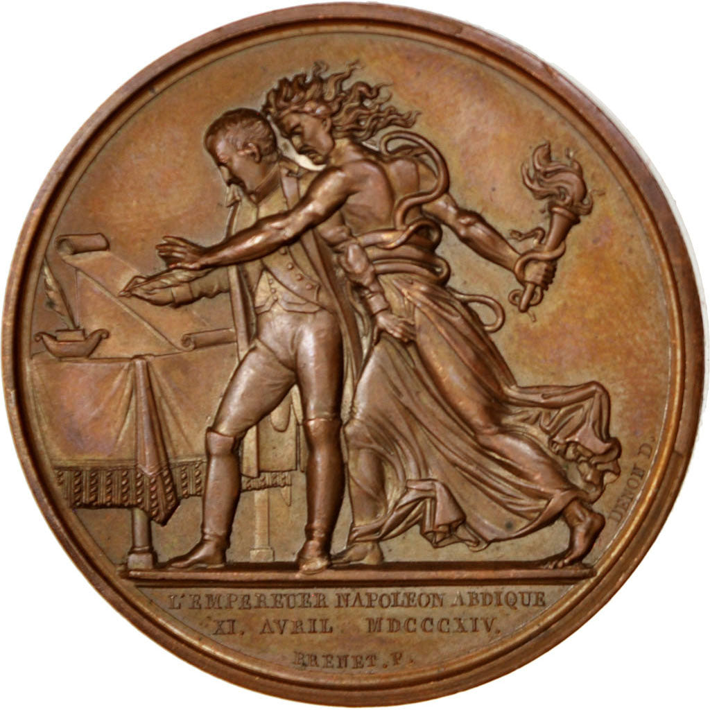 FRANCE, Politics, Society, War, First French Empire, Medal, 1814, MS(60-62),...