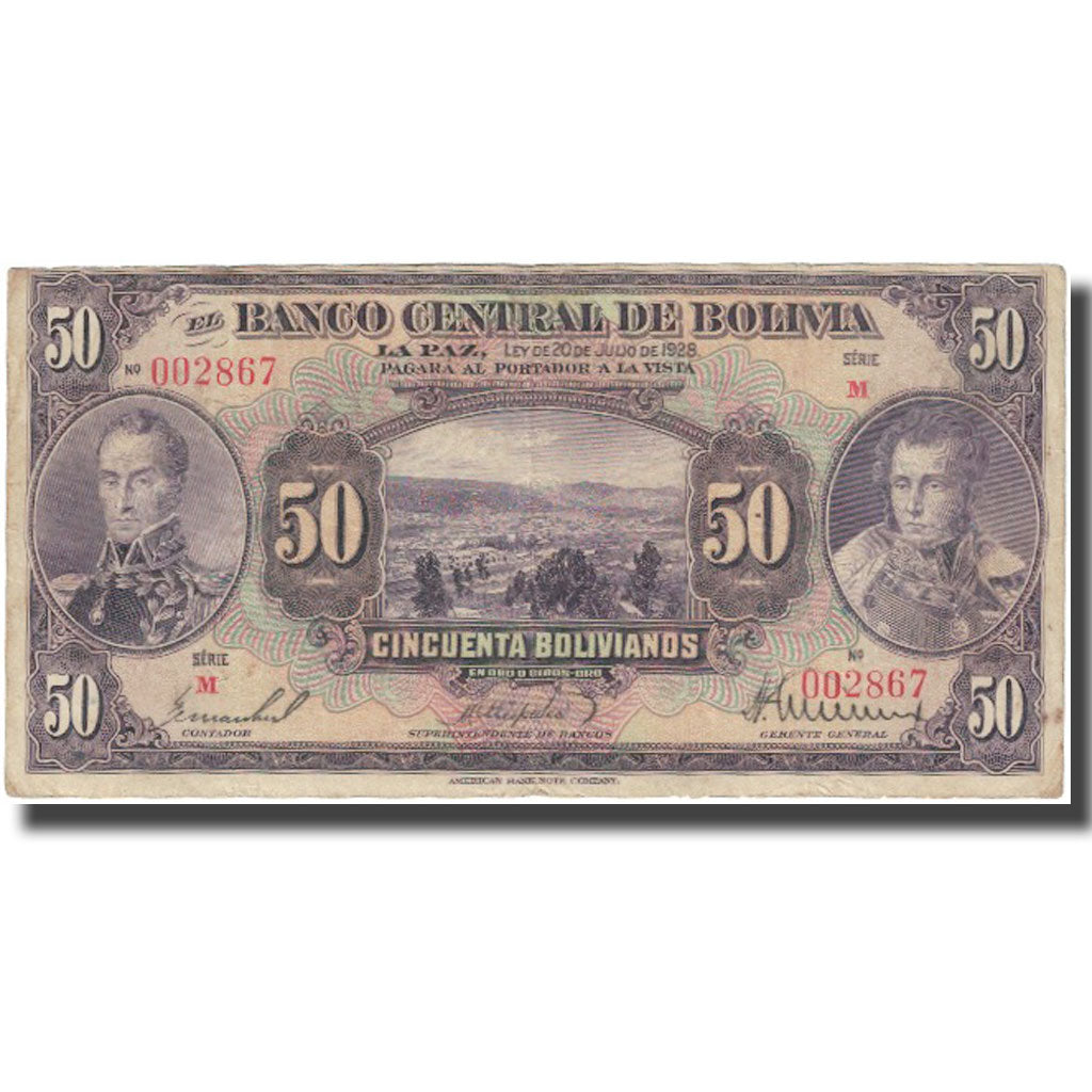 Billete, 50 Bolivianos, Bolivia, KM:124a, MBC