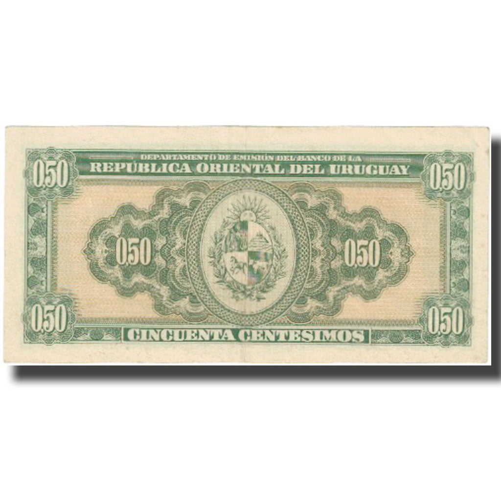 Banknote, Uruguay, 50 Centesimos, Undated (1932-1939), KM:34, AU(55-58)