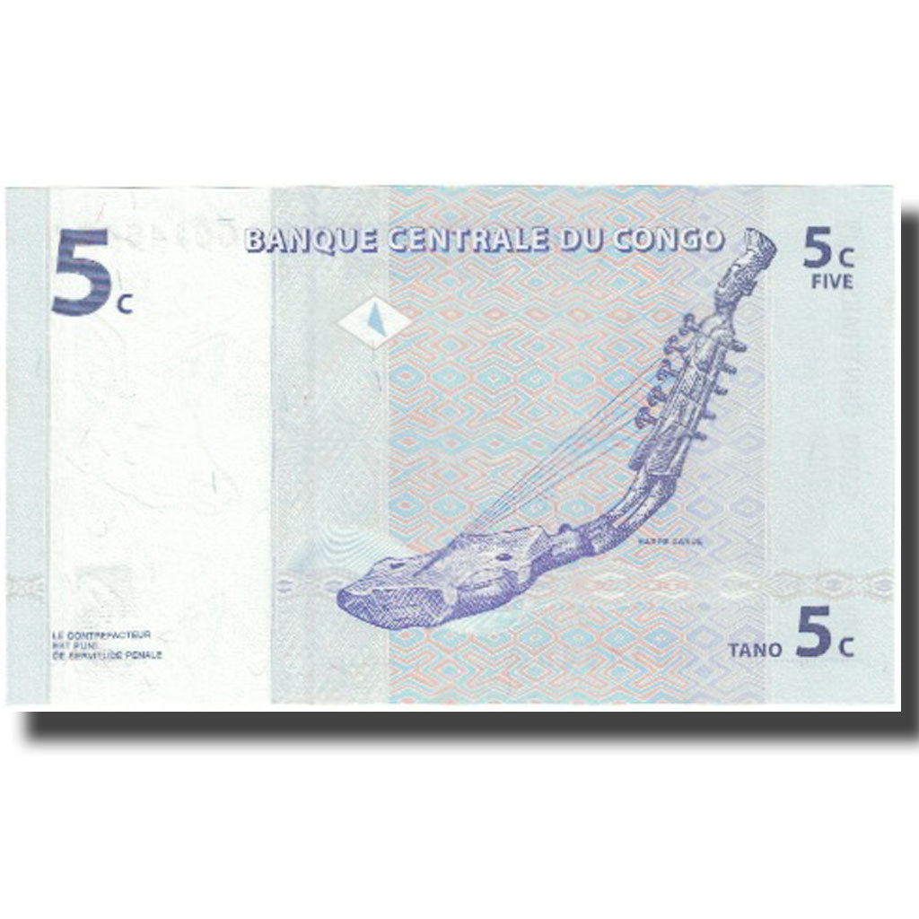 Banknot, Republika Demokratyczna Konga, 5 Centimes, 1997, 1997-11-01, KM:81a