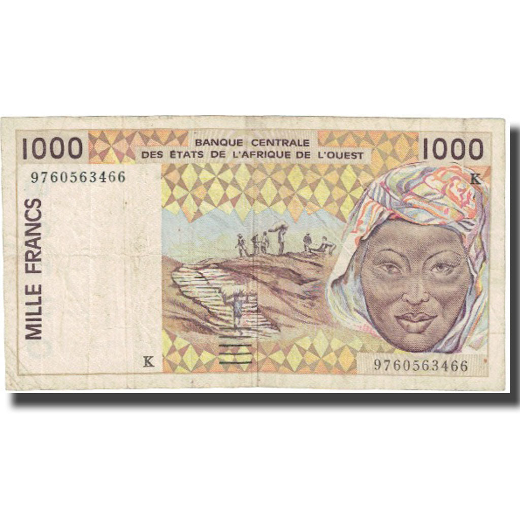 Banknote, West African States, 1000 Francs, Undated (1998), KM:411Dh, EF(40-45)