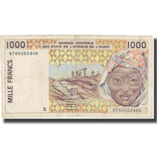 Banknote, West African States, 1000 Francs, Undated (1998), KM:411Dh, EF(40-45)