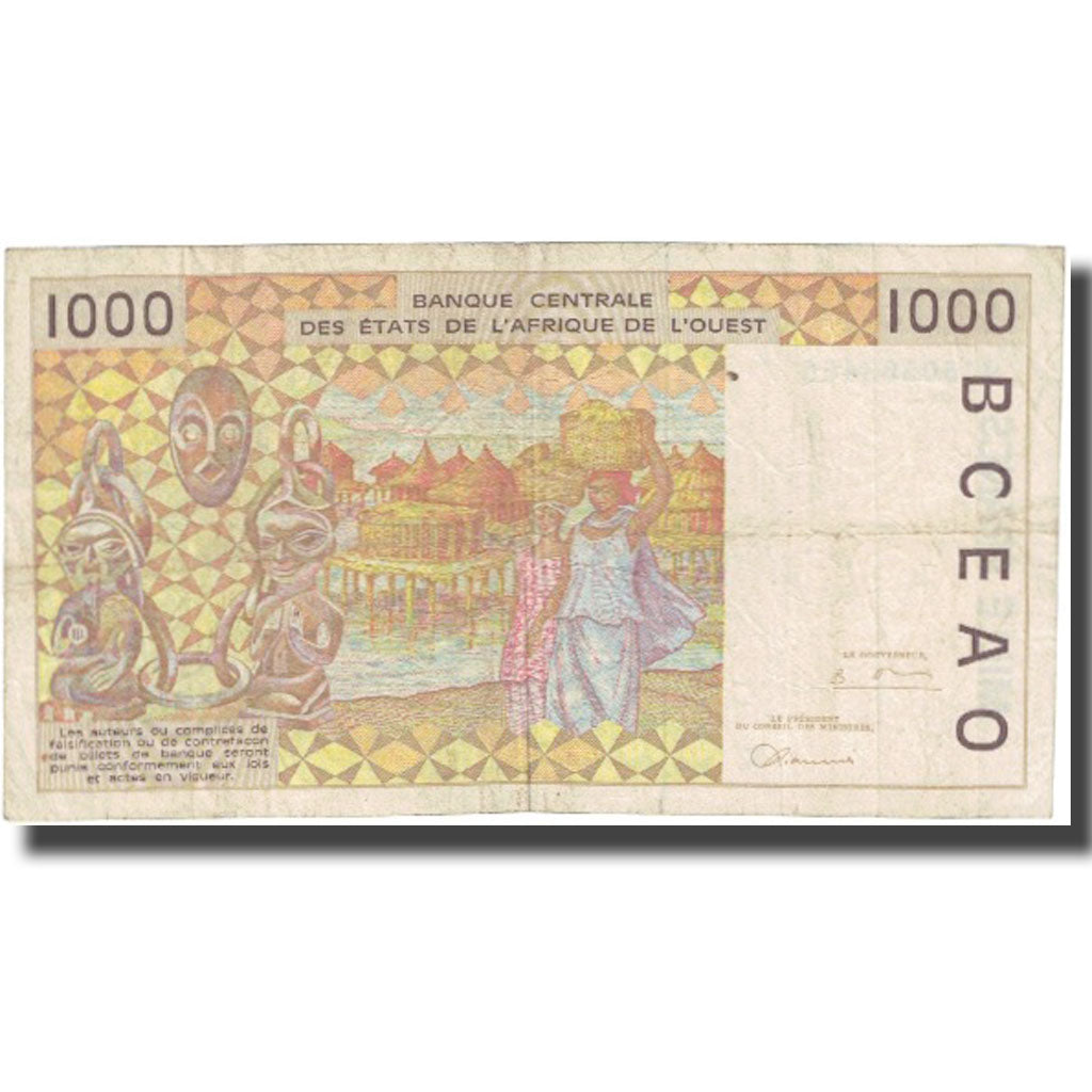Banknote, West African States, 1000 Francs, Undated (1998), KM:411Dh, EF(40-45)