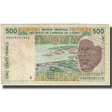 Billet, West African States, 500 Francs, Undated (1998), KM:310Ci, TB