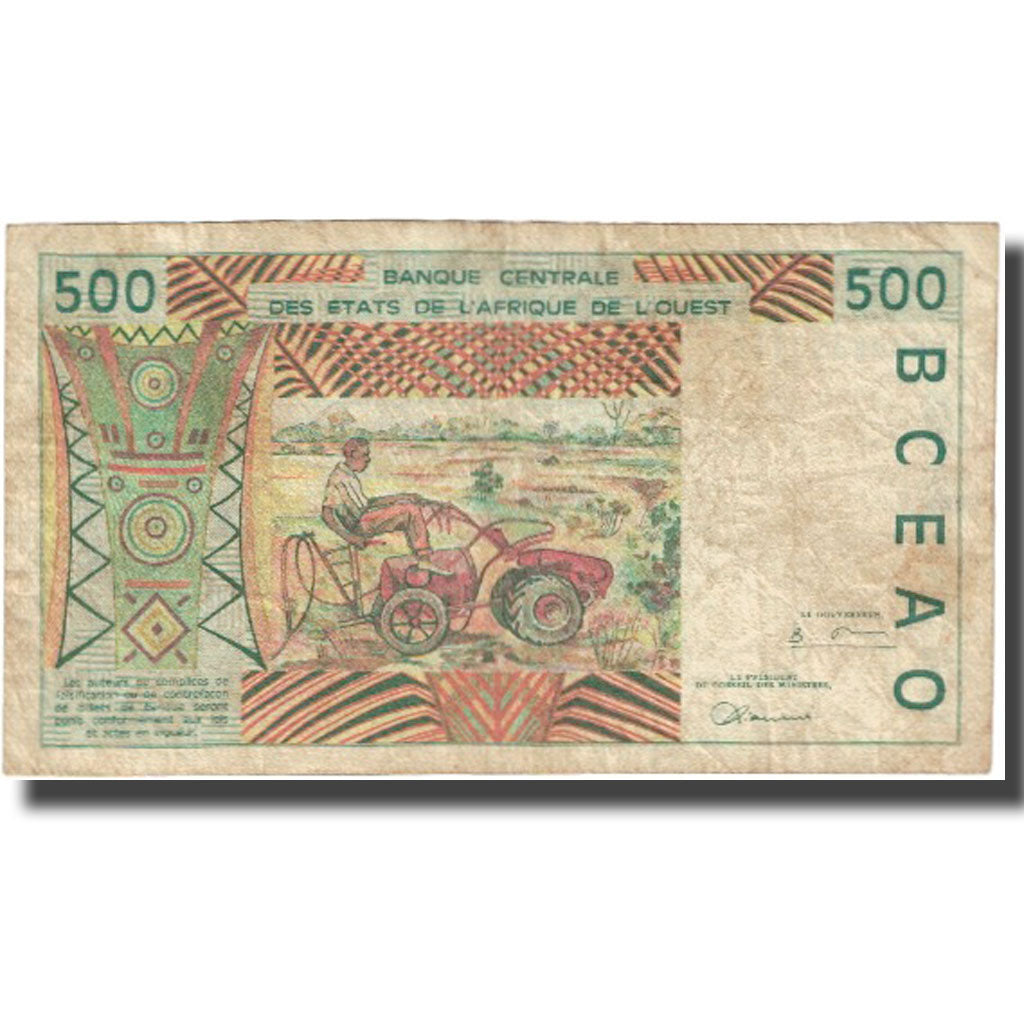 Billet, West African States, 500 Francs, Undated (1998), KM:310Ci, TB