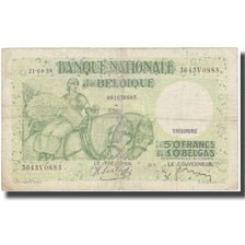 Banknote, Belgium, 50 Francs-10 Belgas, 1938, 1938.04.21, KM:106, VF(20-25)