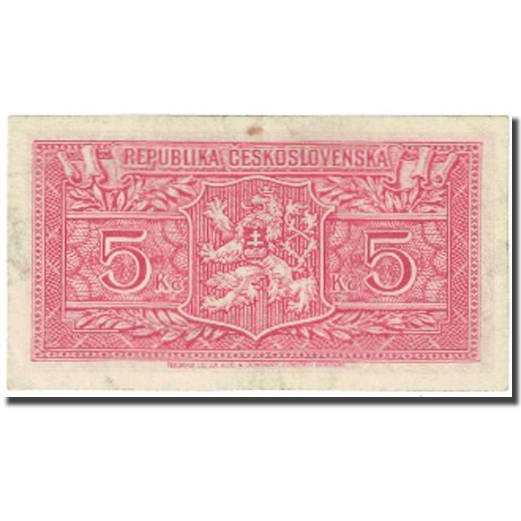 Geldschein, Tschechoslowakei, 5 Korun, undated (1945), KM:68a, S