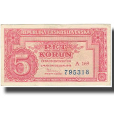 Banknote, Czechoslovakia, 5 Korun, undated (1945), KM:68a, AU(55-58)