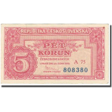 Banknote, Czechoslovakia, 5 Korun, undated (1945), KM:68a, AU(55-58)