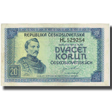 Banconote, Cecoslovacchia, 20 Korun, undated (1945), KM:61a, BB