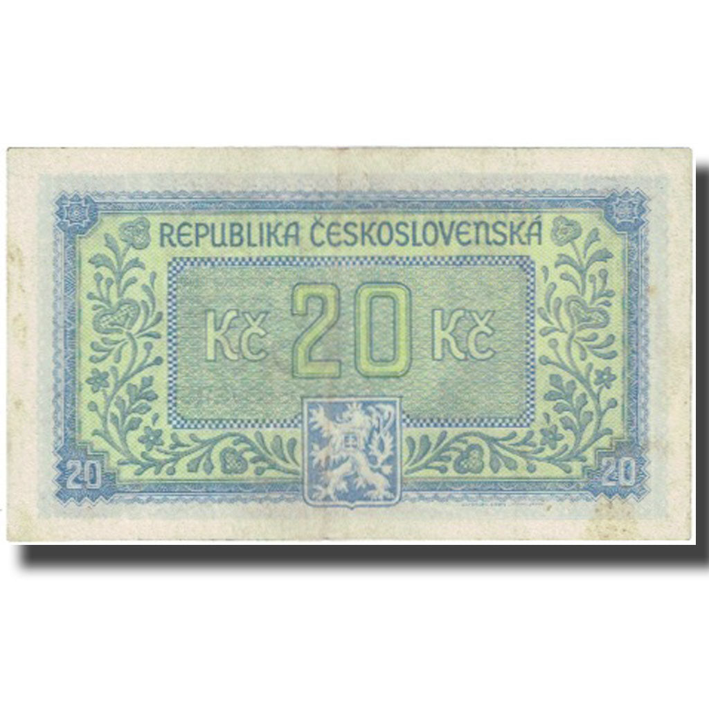 Banconote, Cecoslovacchia, 20 Korun, undated (1945), KM:61a, BB