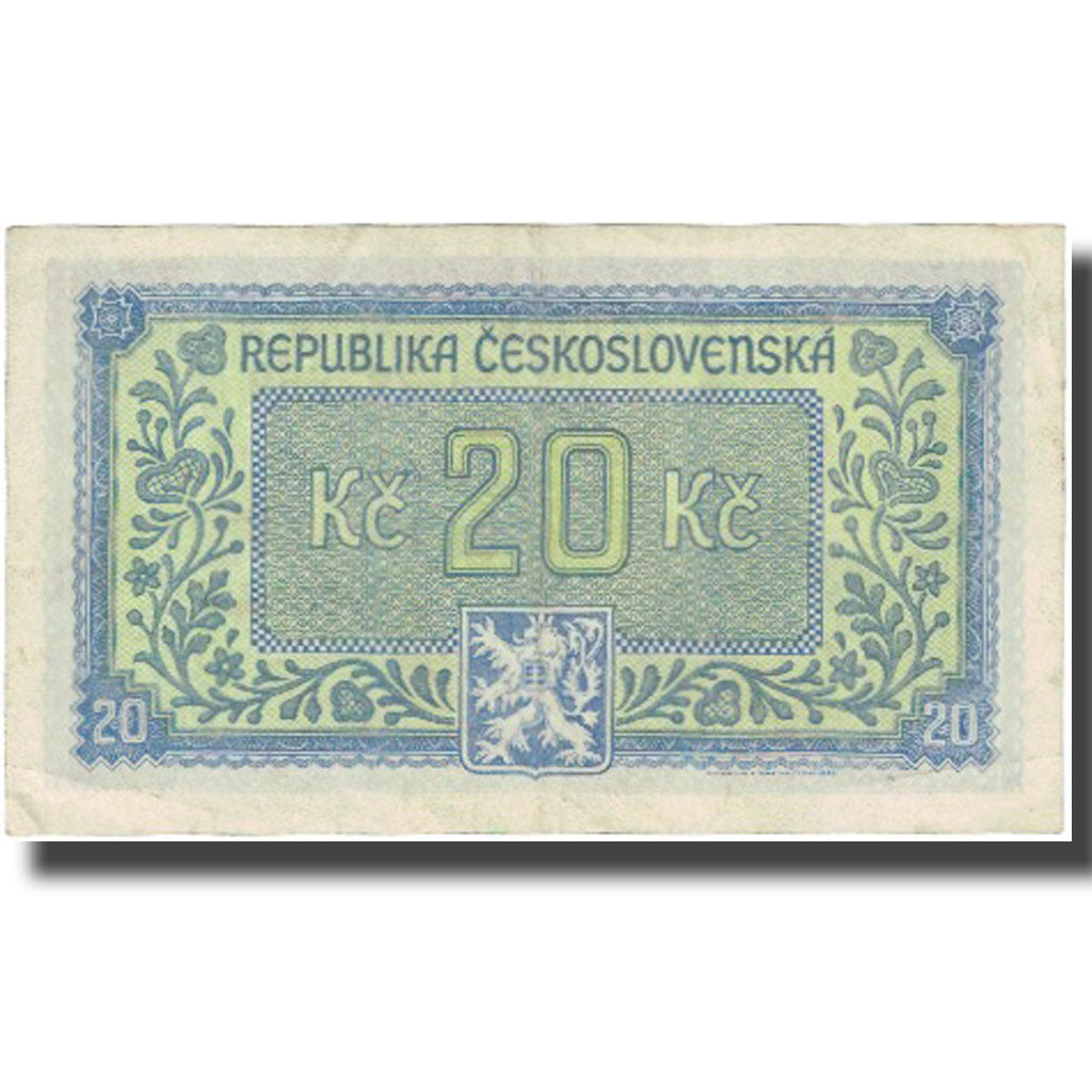 Banconote, Cecoslovacchia, 20 Korun, undated (1945), KM:61a, BB