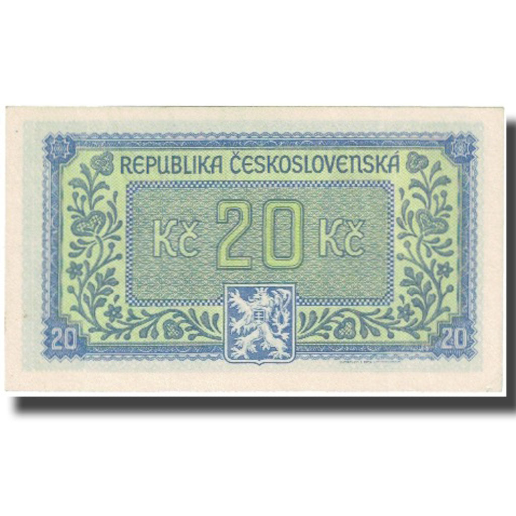 Banconote, Cecoslovacchia, 20 Korun, undated (1945), KM:61a, SPL