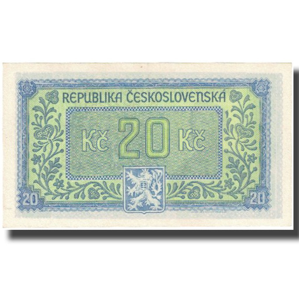 Banknote, Czechoslovakia, 20 Korun, undated (1945), KM:61a, UNC(63)