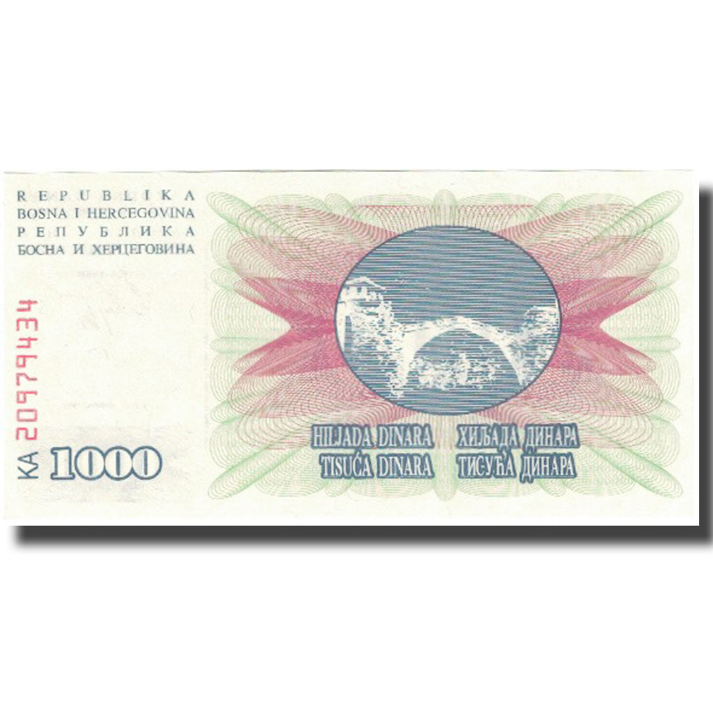 Banknote, Bosnia - Herzegovina, 1000 Dinara, 1992, 1992-07-01, KM:26a
