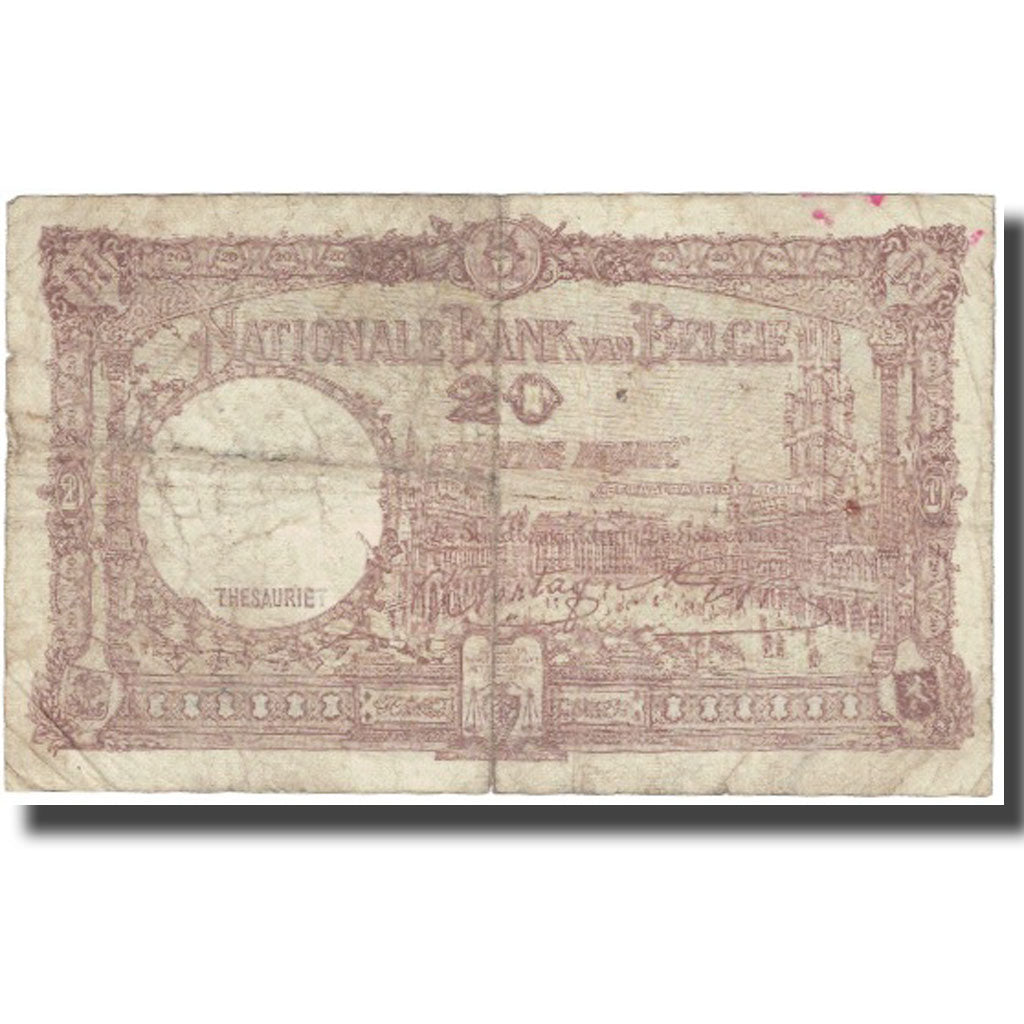 Banknote, Belgium, 20 Francs, 1941, 1941.10.11, KM:111, VF(20-25)