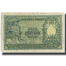 Geldschein, Italien, 50 Lire, 1951, KM:91a, S