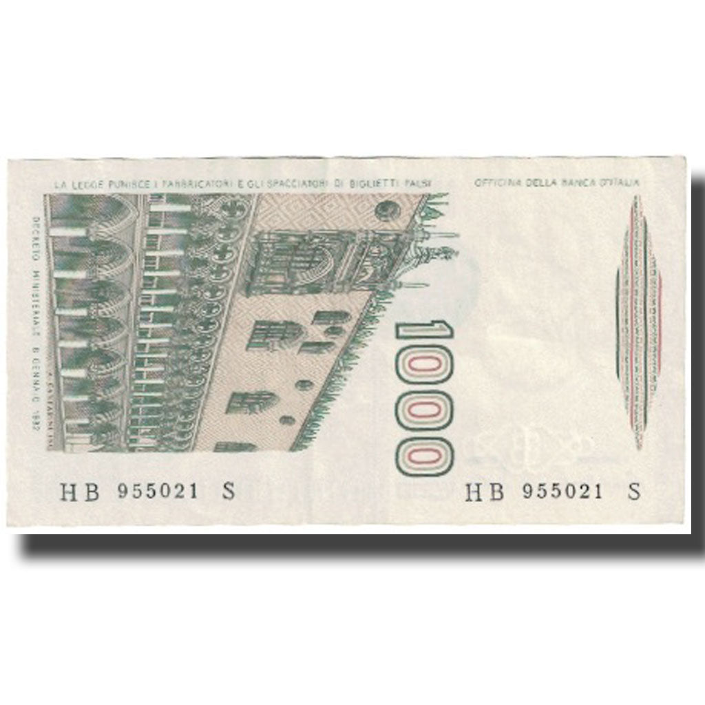 Biljet, Italië, 1000 Lire, Undated (1982), KM:109b, SUP