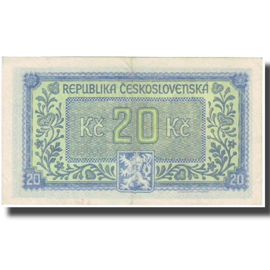 Banknote, Czechoslovakia, 20 Korun, undated (1945), KM:61a, UNC(63)