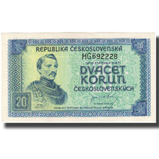 Banknote, Czechoslovakia, 20 Korun, undated (1945), KM:61a, UNC(63)