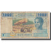 Banknote, Central African States, 1000 Francs, 2002, KM:207U, VF(20-25)