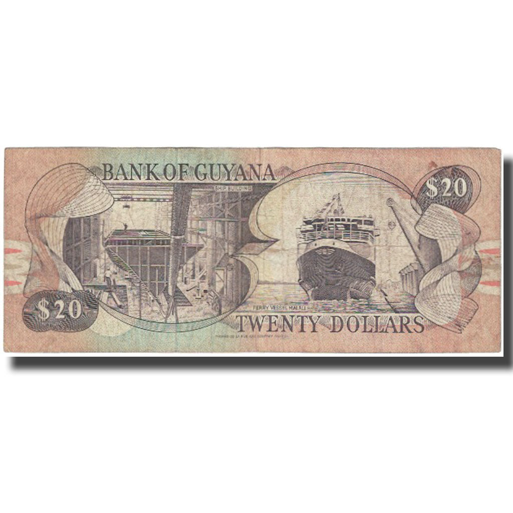 Banknote, Guyana, 20 Dollars, 1992, KM:24b, VF(20-25)