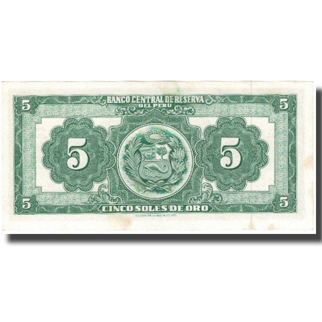 Banknote, Peru, 5 Soles De Oro, 1965, 1965-06-18, KM:83a, UNC(65-70)