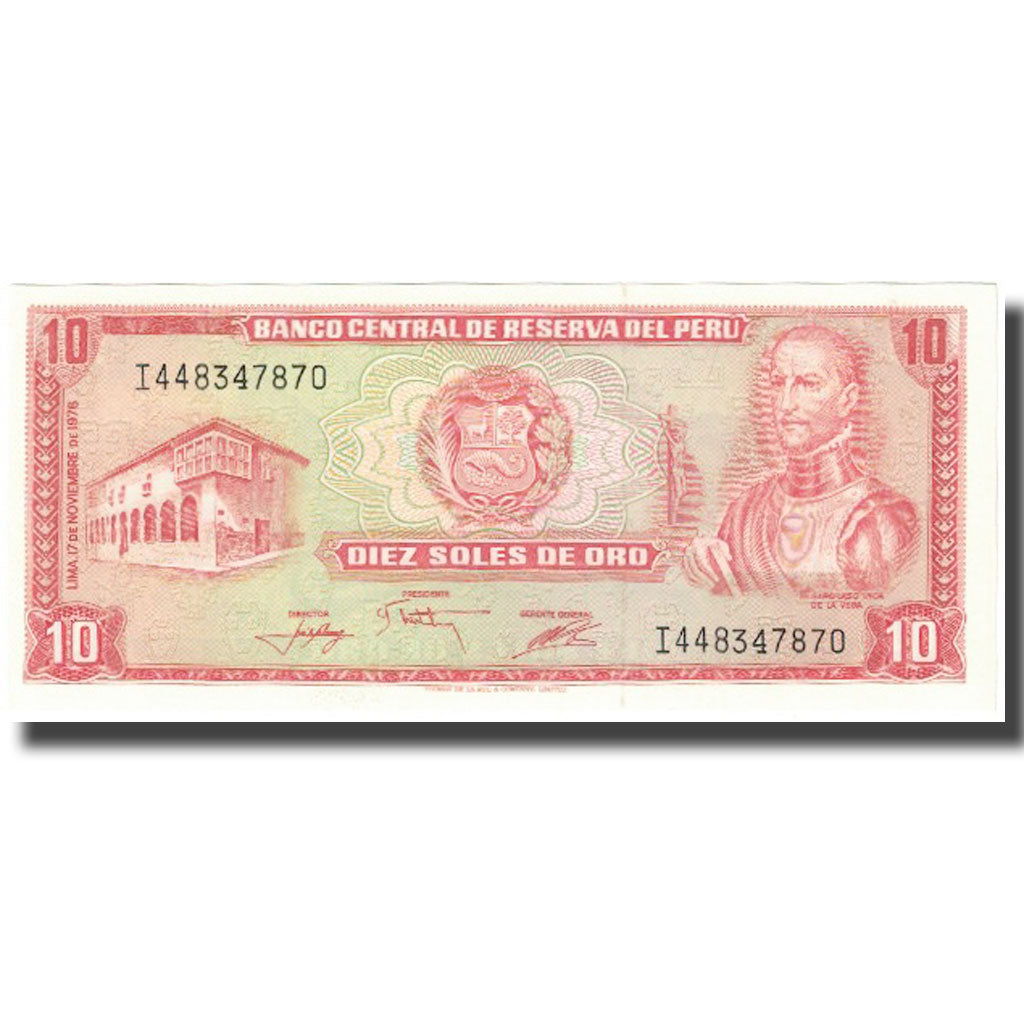 Banknote, Peru, 10 Soles De Oro, 1976, 1976-11-17, KM:112, UNC(65-70)