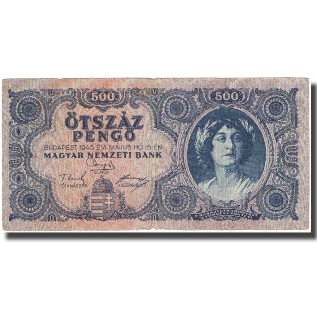 Banknote, Hungary, 500 Pengö, 1945, 1945-05-15, KM:117a, VG(8-10)