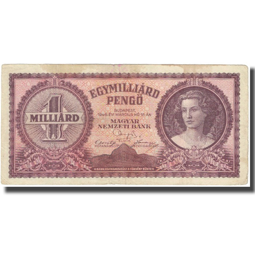 Banknote, Hungary, 1 Milliard Pengö, 1946, 1946-03-18, KM:125, VF(20-25)