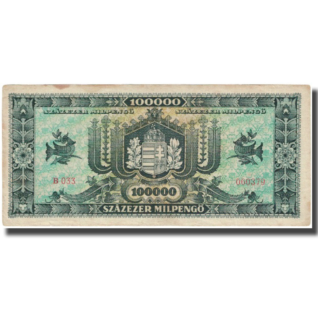 Billet, Hongrie, 100,000 Milpengö, 1946, 1946-04-29, KM:127, TTB